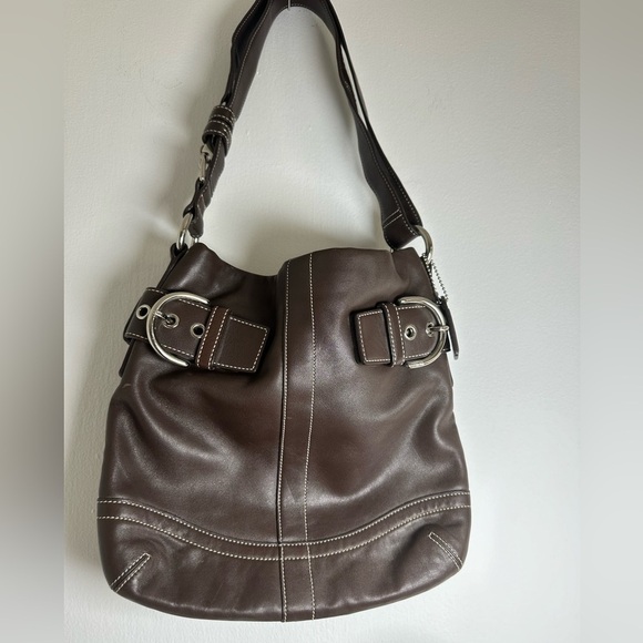 Vintage Coach Brown Leather Soho slim Duffel Shoulder Purse - Picture 4 of 11